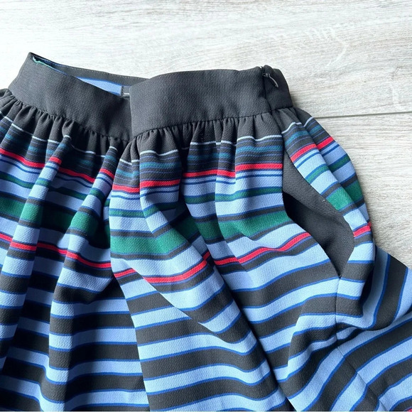 Zara Striped Pleated A Line Midi Skirt - Picture 11 of 14